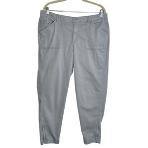 Riders by Lee Womens Chino Ankle Pants Size 14M Gray Ankle Zippers